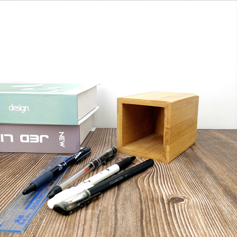 Bamboo Pen Holder — solid wood desk decor, view 8