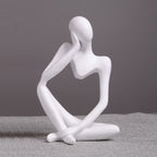 Black Thinker Trio — cast resin sculpture decor, view 2
