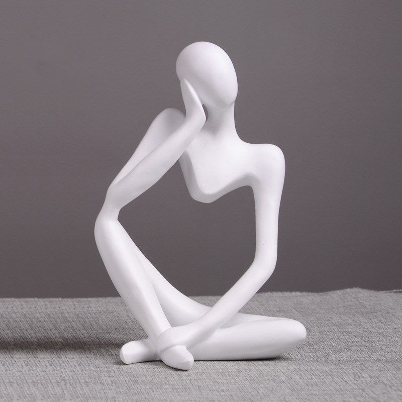 Black Thinker Trio — cast resin sculpture decor, view 2