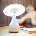 White Mushroom Table Lamp — moulded plastic lighting decor, view 1