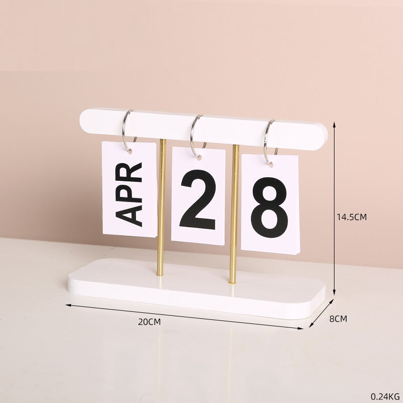 Wooden Perpetual Calendar — desk decor, view 4