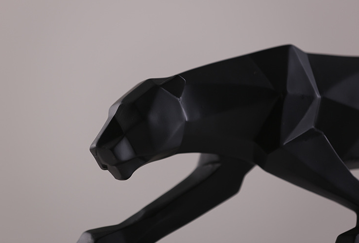 Black Panther Sculpture — cast resin sculpture decor, view 4