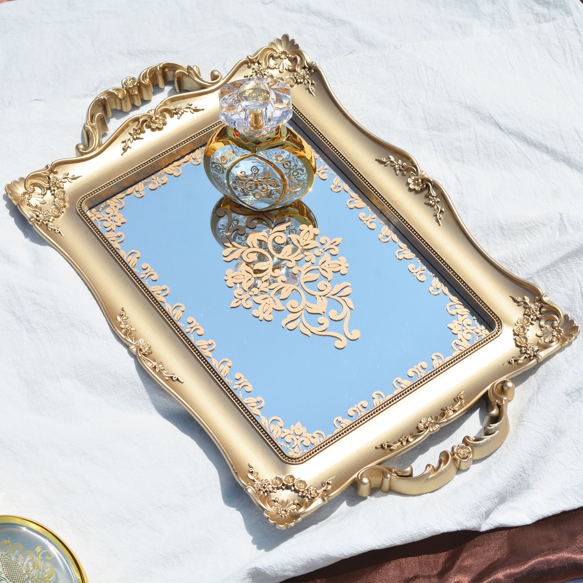 Mirrored Vanity Tray — glass trays decor, view 5