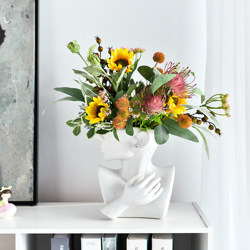 Portrait Ceramic Vase — glazed ceramic vases decor, view 4