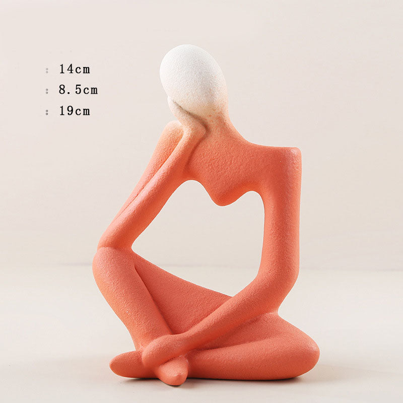 Thinker Figure Bud Vases — cast resin desk decor, view 5