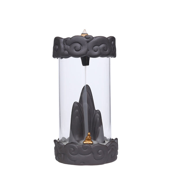 Cloud Windshield Backflow Burner — glazed ceramic incense decor, view 1