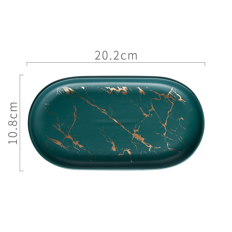 Oval Marble Bathroom Tray — marble trays decor, view 4