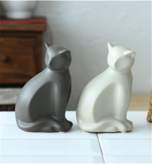 Seated Ceramic Cat — decorative sculpture, view 2