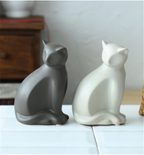 Seated Ceramic Cat — decorative sculpture, view 2