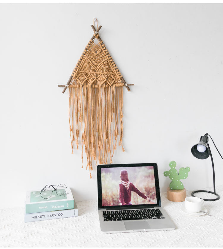 Macrame Wall Hanging — woven cotton wall decor, view 8