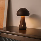 Wooden Mushroom Touch Lamp — solid wood lighting decor, view 3
