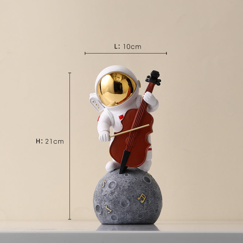 Astronaut Resin Figurine — cast resin sculpture decor, view 7