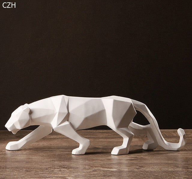 Black Panther Sculpture — cast resin sculpture decor, view 3