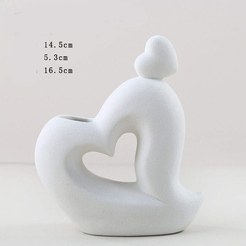 Thinker Figure Bud Vases — cast resin desk decor, view 2
