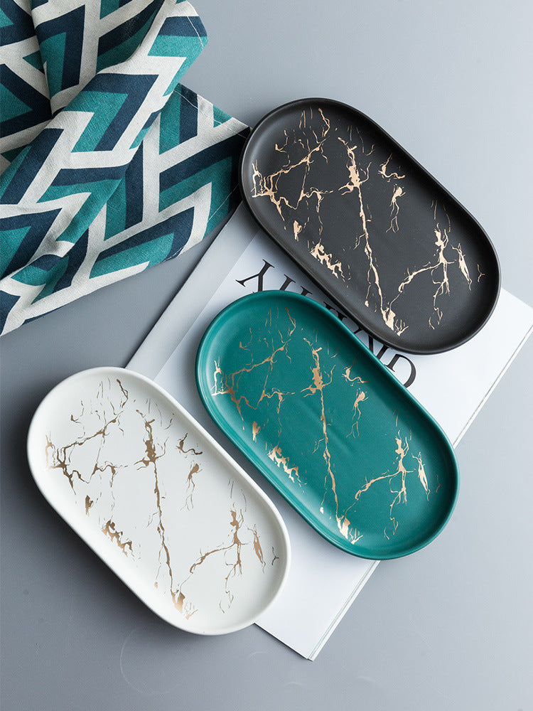 Oval Marble Bathroom Tray — marble trays decor, view 6