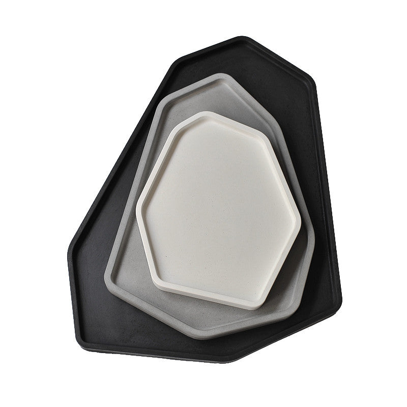 Cement Nordic Tray — cast cement trays decor, view 1