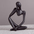 Black Thinker Trio — cast resin sculpture decor, view 3