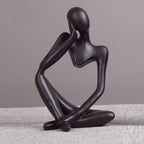 Black Thinker Trio — cast resin sculpture decor, view 3