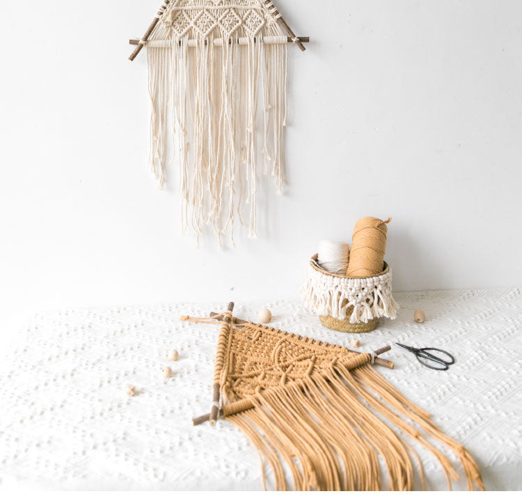 Macrame Wall Hanging — woven cotton wall decor, view 2