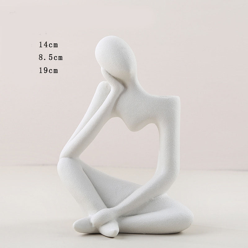 Thinker Figure Bud Vases — cast resin desk decor, view 7