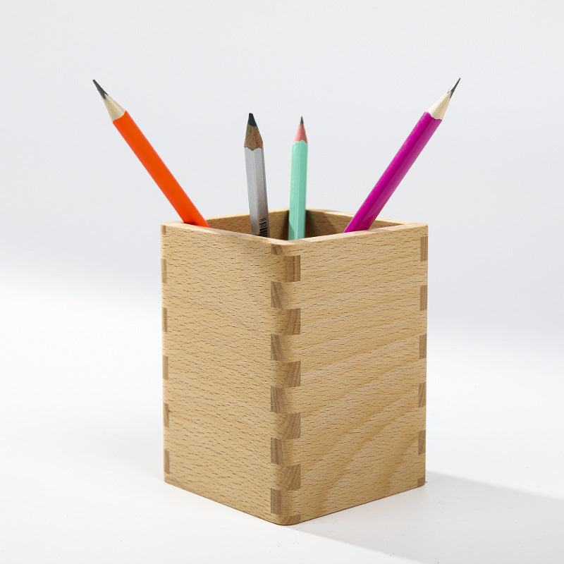 Bamboo Pen Holder — solid wood desk decor, view 4