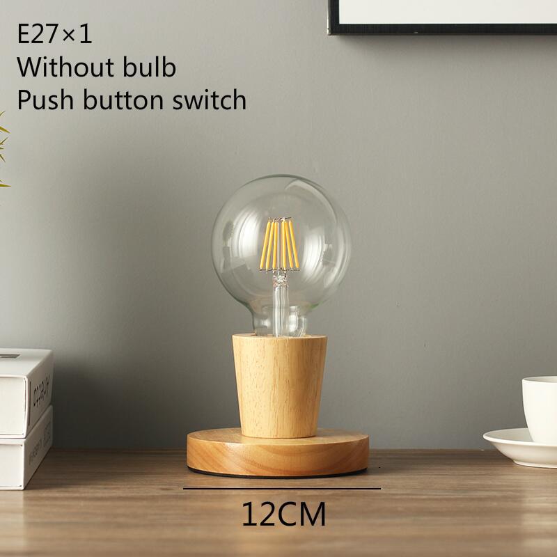 Bulb and Oak Bedside Lamp — lighting decor, view 6