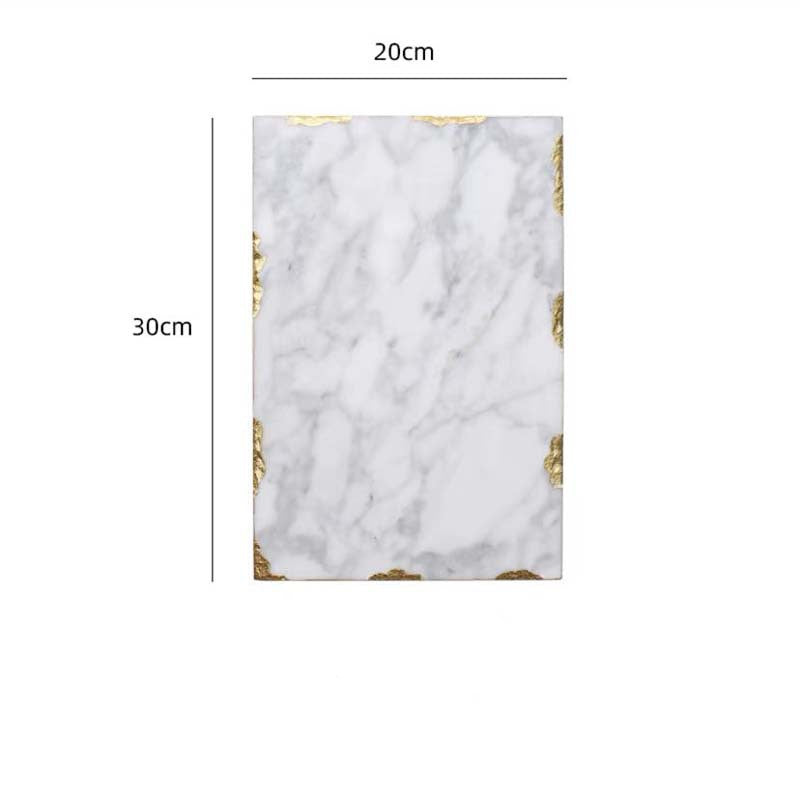 Gilt-Rim Marble Vanity Tray — marble trays decor, view 6