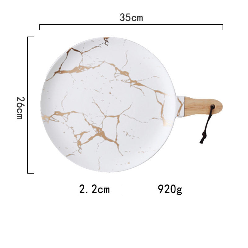 Gold-Edged Marble Tray — marble trays decor, view 2