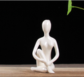 Seated Figure Set — glazed ceramic sculpture decor, view 3