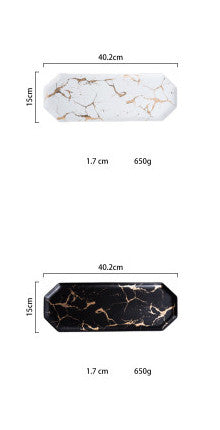 Gold-Edged Marble Tray — marble trays decor, view 5