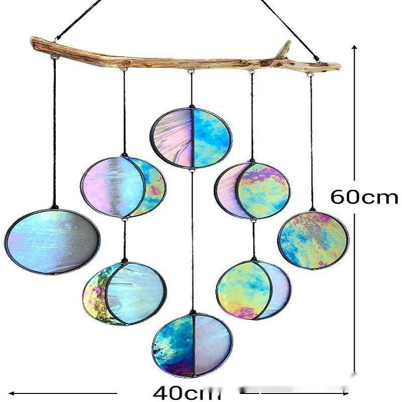 Moon Phase Wall Hanging — solid wood wall decor, view 2