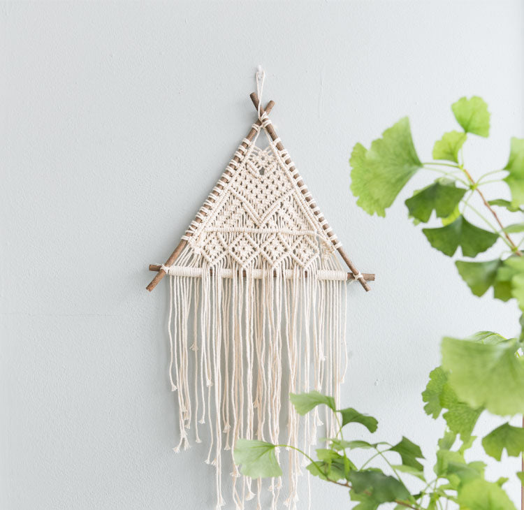 Macrame Wall Hanging — woven cotton wall decor, view 4