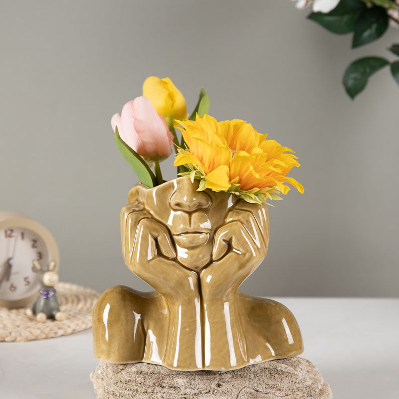 Sculptural Ceramic Vase — glazed ceramic vases decor, view 5