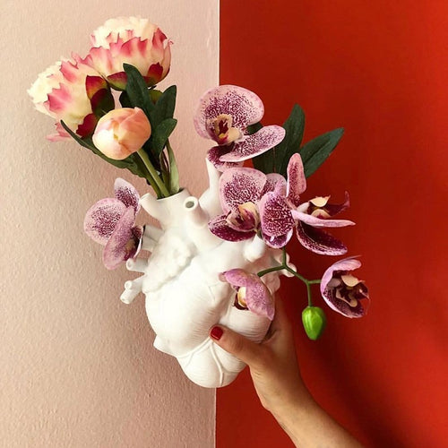 Anatomical Heart Wall Vase — glazed ceramic vases decor, view 1