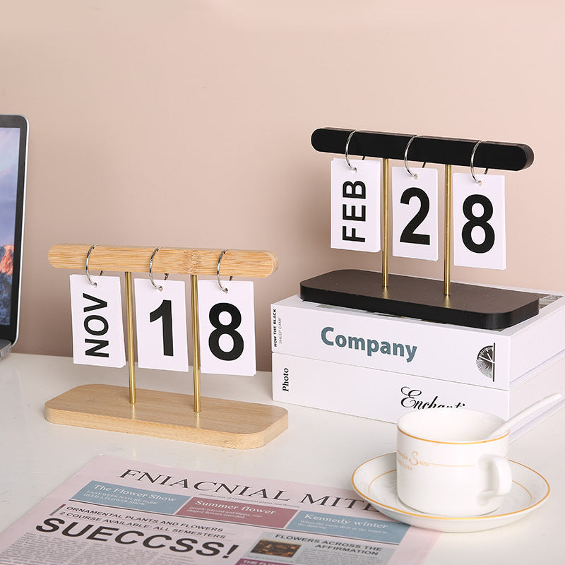 Wooden Perpetual Calendar — desk decor, view 3