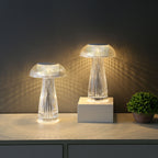 Crystal Jellyfish Table Lamp — cut crystal glass lighting decor, view 7