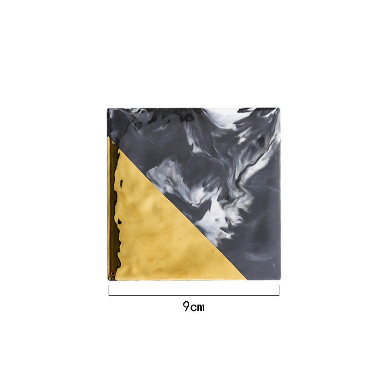 Marble and Brass Coasters — kitchen decor, view 2