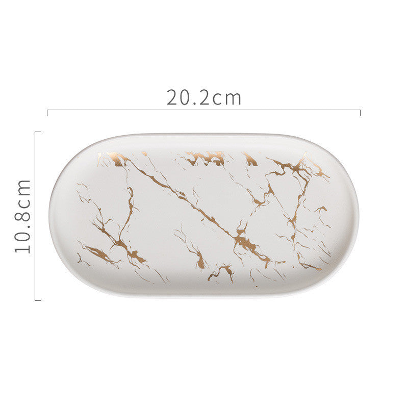 Oval Marble Bathroom Tray — marble trays decor, view 5