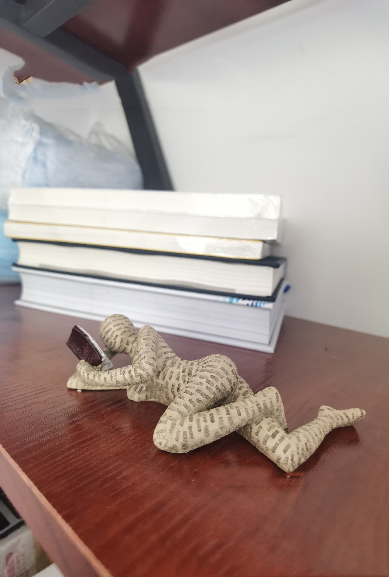 Reading Woman Sculpture — cast resin sculpture decor, view 8