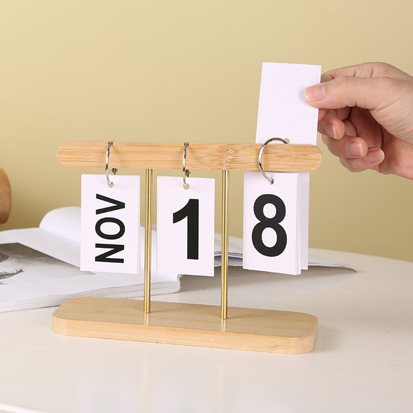 Wooden Perpetual Calendar — desk decor, view 1