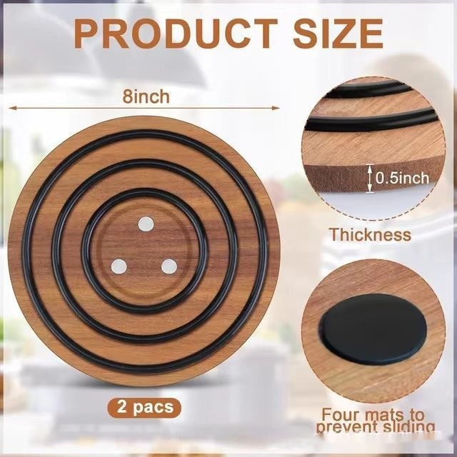 Round Acacia Trivet