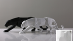 Black Panther Sculpture — cast resin sculpture decor, view 6