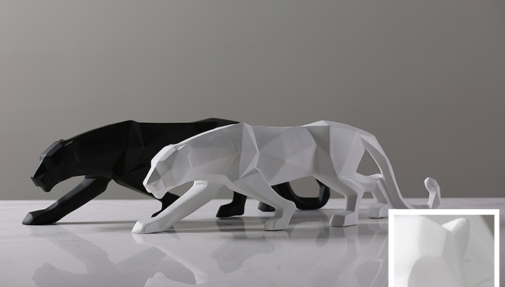 Black Panther Sculpture — cast resin sculpture decor, view 6