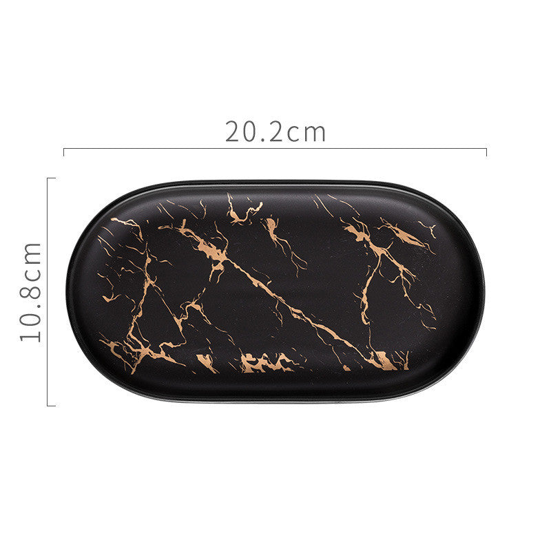 Oval Marble Bathroom Tray — marble trays decor, view 3