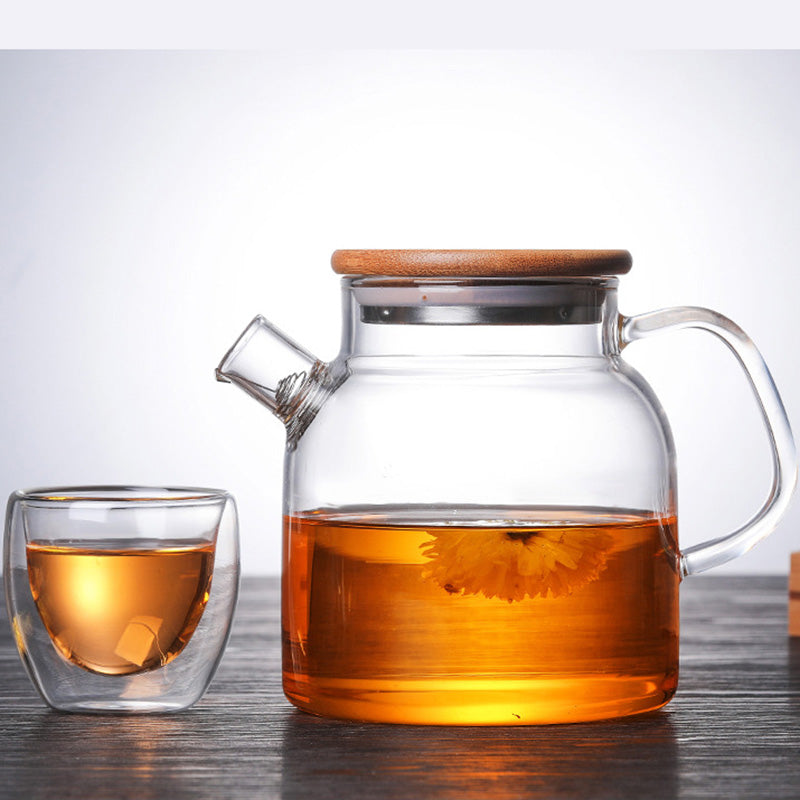 Glass Teapot with Bamboo Lid — kitchen decor, view 4
