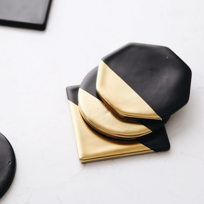 Black and Gold Coasters — kitchen decor, view 3