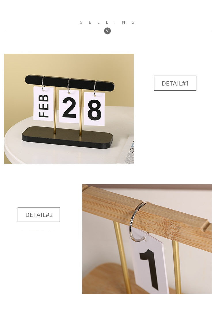 Wooden Perpetual Calendar — desk decor, view 5