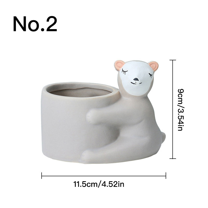 Animal Face Pots, ceramic vase, view 5