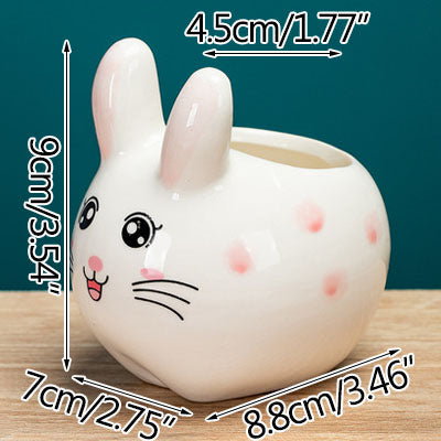Rabbit Face Planters, ceramic vase, view 2