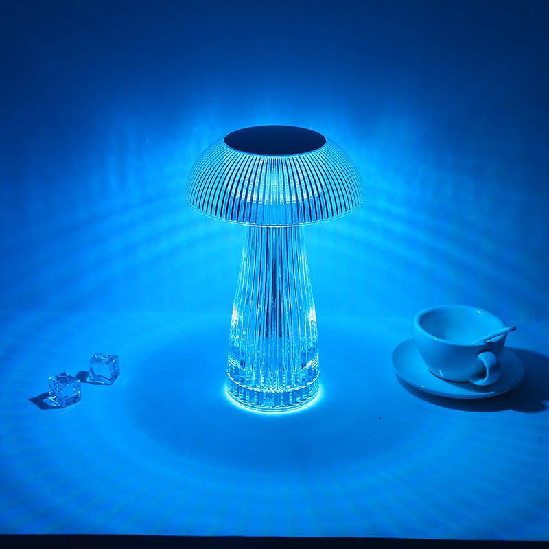 Crystal Jellyfish Table Lamp — cut crystal glass lighting decor, view 5